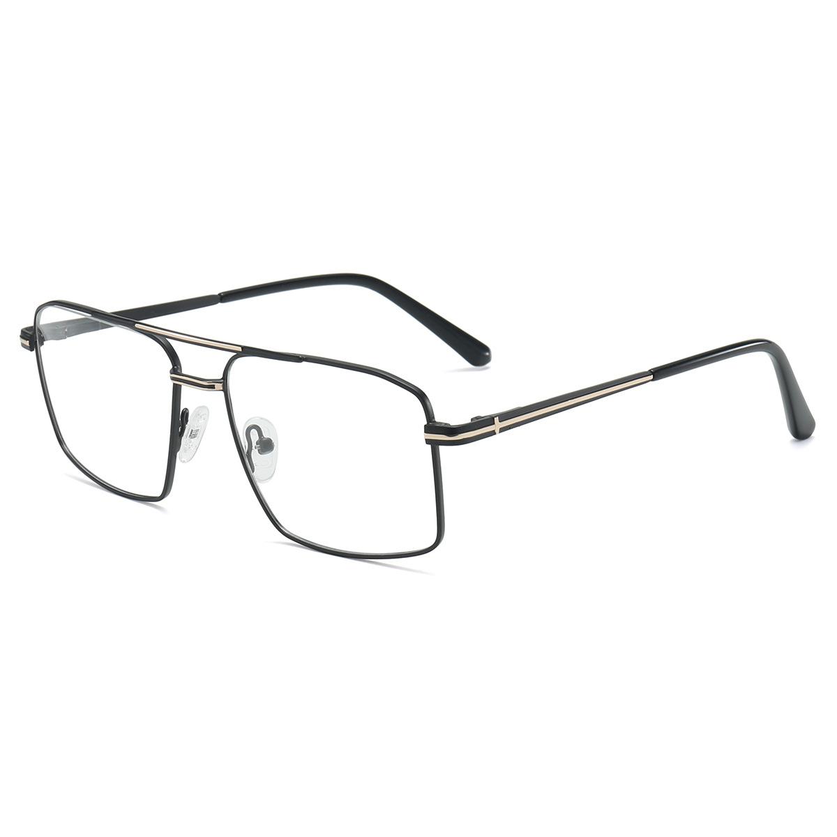 

55-16New Double-beam Metal Anti-blue Light Retro Large-frame Glasses Ultra-light Men s Myopia Prescription Customization Anti blue light 0