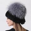 New Winter Genuine Knitted Mink Fur Hat Pompom 5 Tails Diamond Fashion Stylish Warm Snow Outdoor Beanies Women Cap