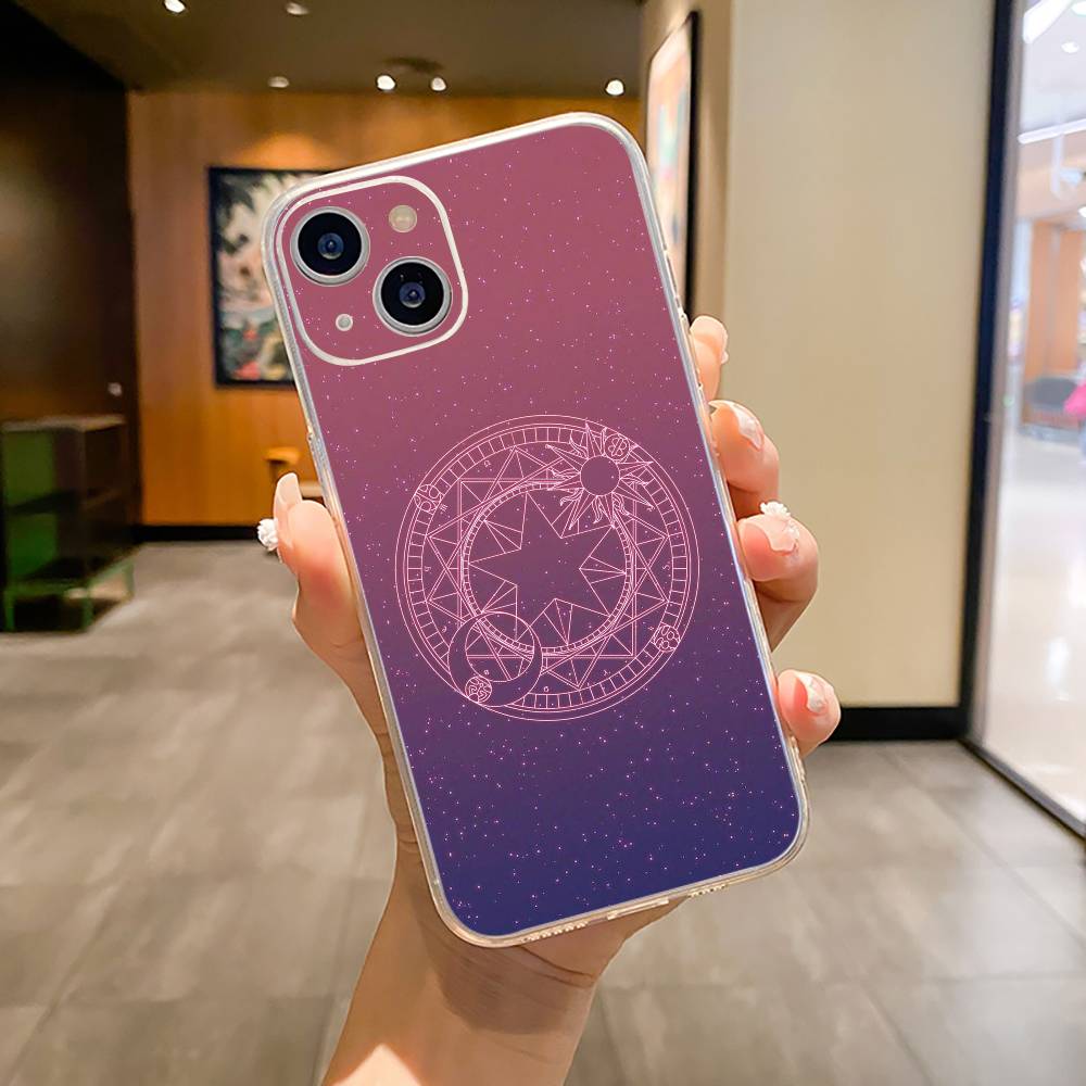 Anime cards-girl-sakura Phone Case For iPhone17,16,15,14,13,12,11 ,Pro Max, Plus Soft Silicone Transparent Cover