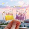 Cute Glittery Acrylic Milk Bean Keychain Pendant