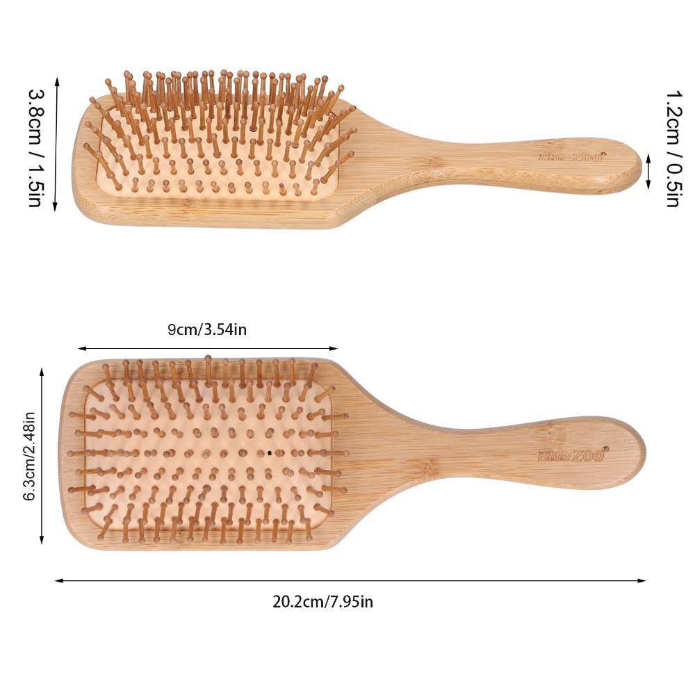 Bamboo Scalp Massage Comb High Elastic Air Cushion Massage Hair Brush  All Hair Types