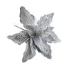 Fleece Fabric Christmas Flowers 25cm Xmas Tree Pendant Gold Glitter Flower  Xmas Holiday Decor