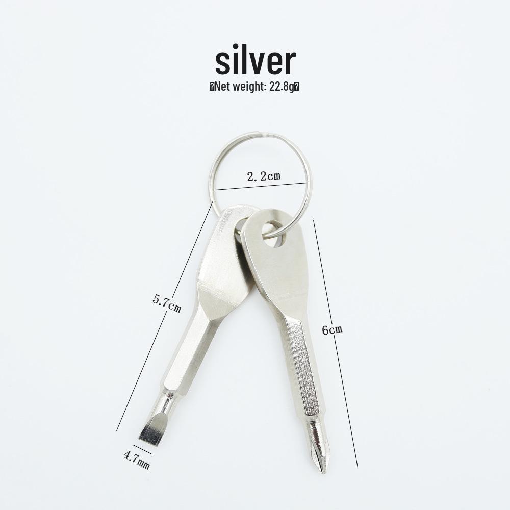 Portable EDC Multi-tool Pocket Screwdriver with Flathead, Phillips Heads, and Keychain