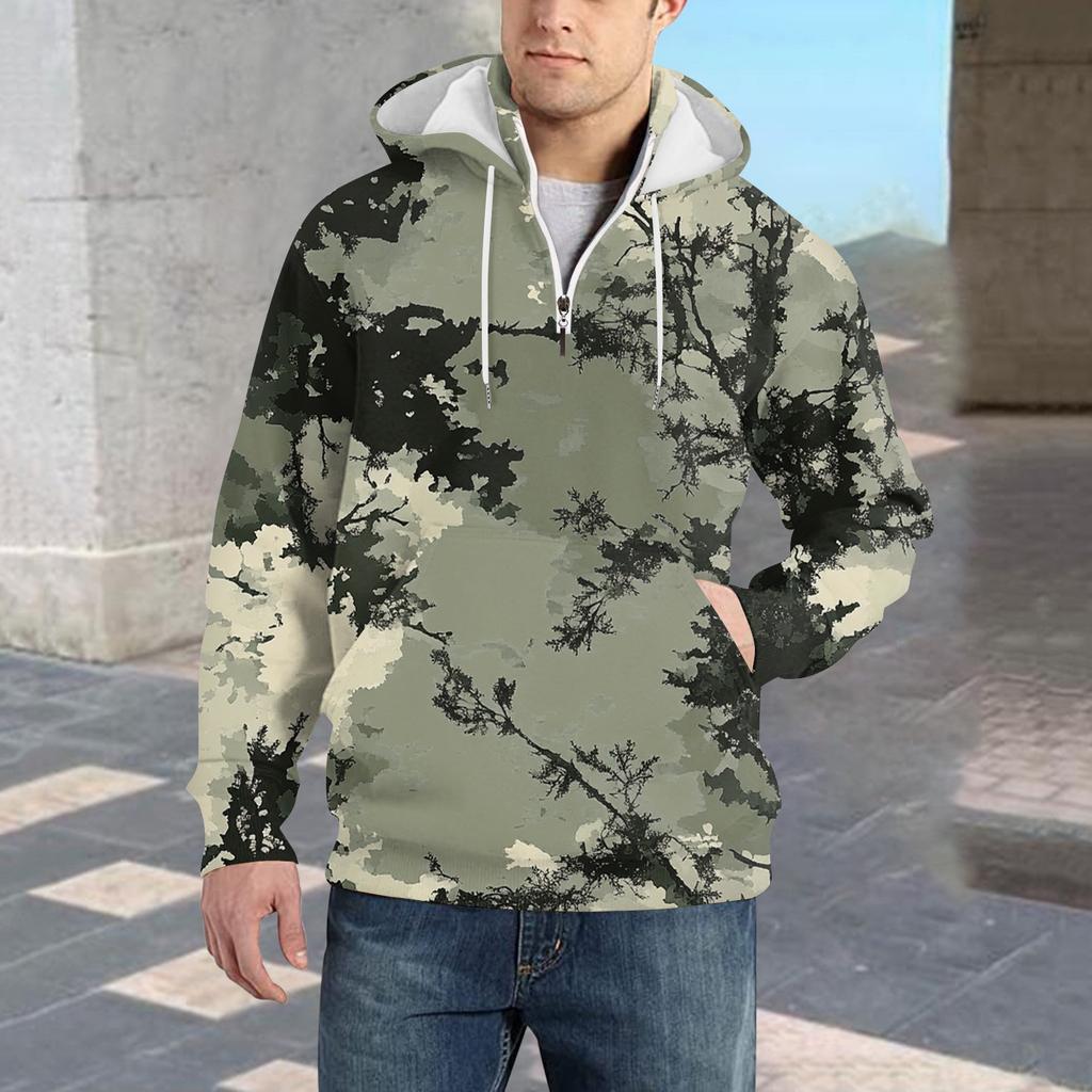 Spring And  Men's Standing Collar Sweatshirt Is Outdoor Casual Sweaters Tops