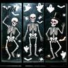 Easy Peel Glass Decal 3Pcs Halloween Skeleton Stickers, Waterproof PVC Window Clings, Static Decals, Wear-resistant Cling Removable Stickers for Home