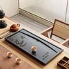 Synthetic King Black Stone Tea Tray Simple Modern Style Living Room Office Home Use Drainage Tea Set Tray Rectangular Shape
