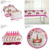 Corona Unicornio Suministros para Fiesta de Cumpleaños Infantil Vajilla Encantadora Vasos Tenedores Platos Y Servilletas