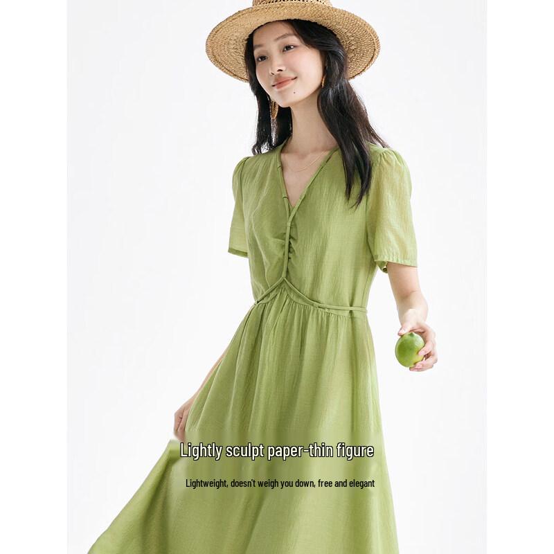 XWI Lyocell Acetate V-Neck Summer Maxi Dress