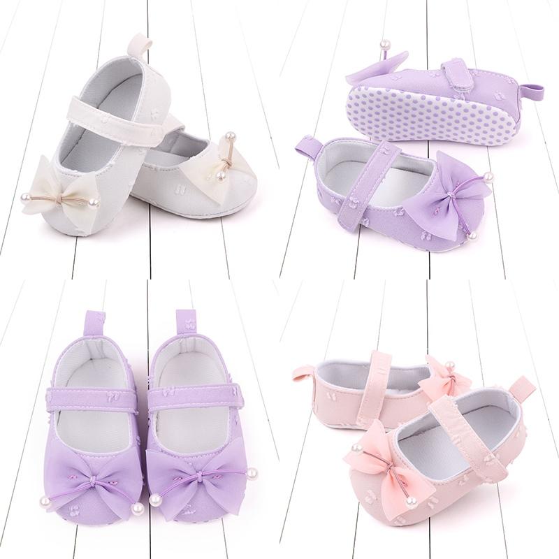 0-1 Years Newborn Sweet Princess Shoes Crib Shoes Girls Canvas Shoes Bow Decoration