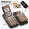 For Samsung Galaxy A34 5G Leather Back Cover Compatible with MagSafe JEEHOOD J06 Phone Case with Card Bag RFID Blocking