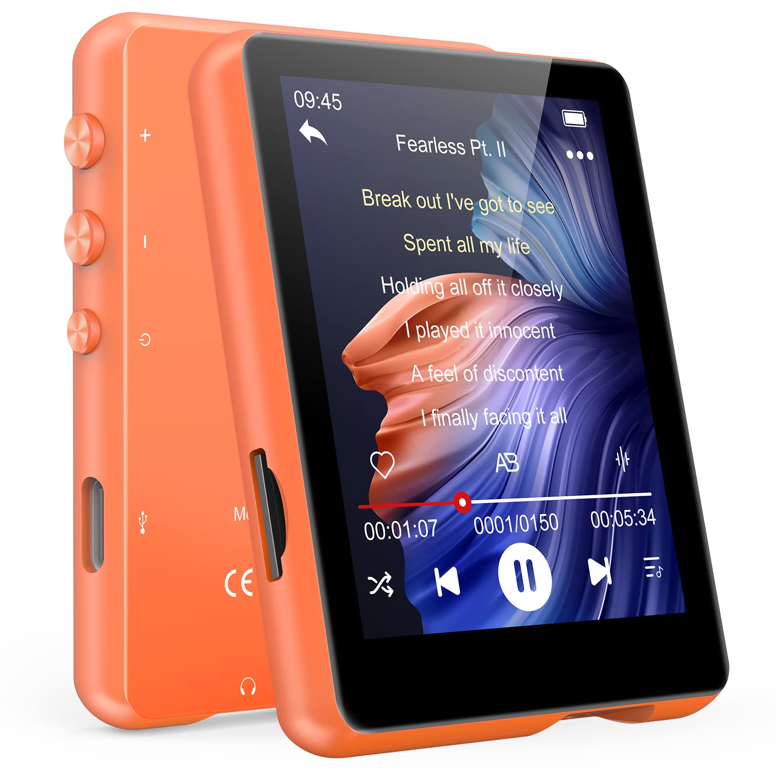 

MECHEN MP3-плеєр Bluetooth Цифровий аудіоплеєр Ультралегкий міні-музичний плеєр 32 ГБ з можливістю розширення до 128 ГБ HIFI-динамік дюймовий сенсорний екран Оснащений