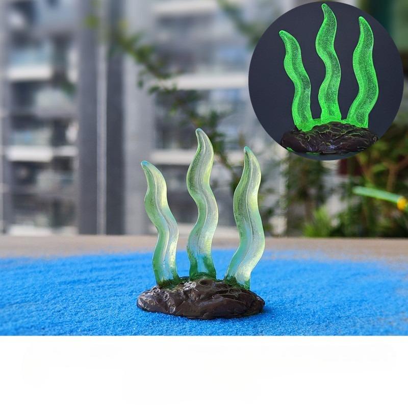 9 Stück/Set Harz Leuchtende Simulation Korallenmodell Aquarium Fischbecken Meeresleuchtendes Korallenriff Schmuck Wasserpflanzen Verzierung
