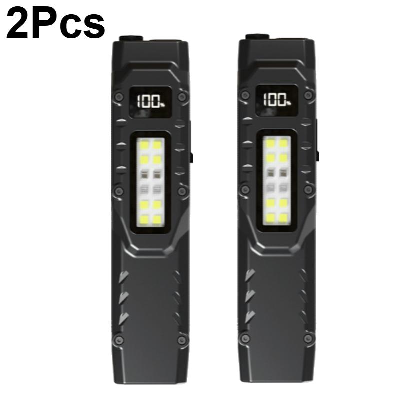 EDC Rechargeable LED Flashlight Type-C Charging Super Bright Tactical Flashlight COB Work Light Portable Multifunctional Flashlight Waterproof