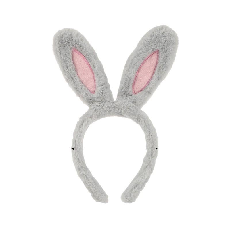 Discounted Korean Plush Rabbit Ear Headband for Face Washing & Hair Styling - Cute Cartoon Design