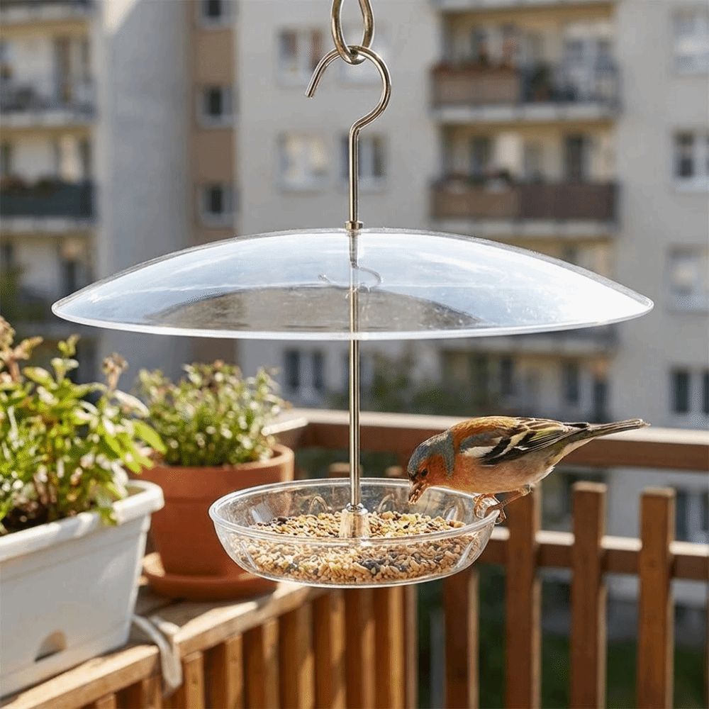 Kuppel-Vogelfutterspender Regenschutzabdeckung Wetterfest UV-Schutz Vogelfütterung Wetterschutz Eichhörnchen-sicher Kunststoff