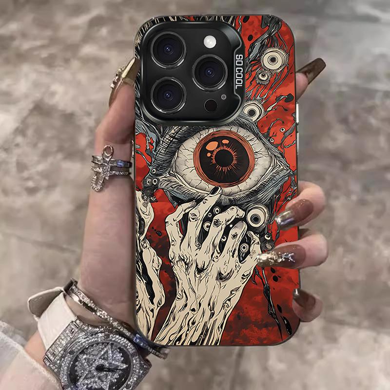 Роскошный темно-красный чехол для телефона Глаз Дьявола для iPhone 17 Air 16 16e 17e 15 Plus 14 13 12 11 Pro Max Продвинутый модный противоударный чехол iphone 12 ProMax gray