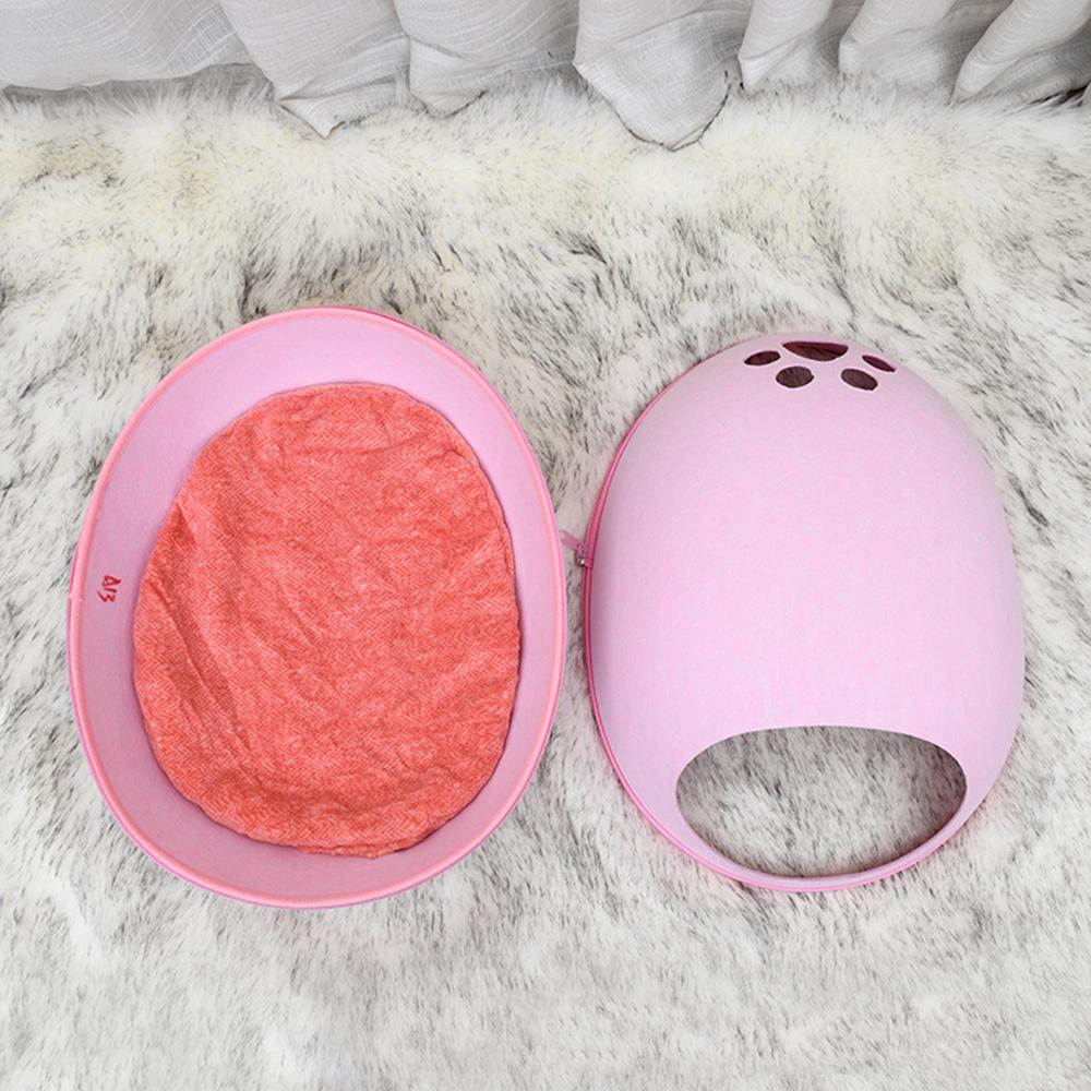 Semi Enclosed Felt Cat Nest Detachable Breathable Eggshell Pet House for Cats Gotas Mascotas Home Autumn Spring Puppy Cat Beds