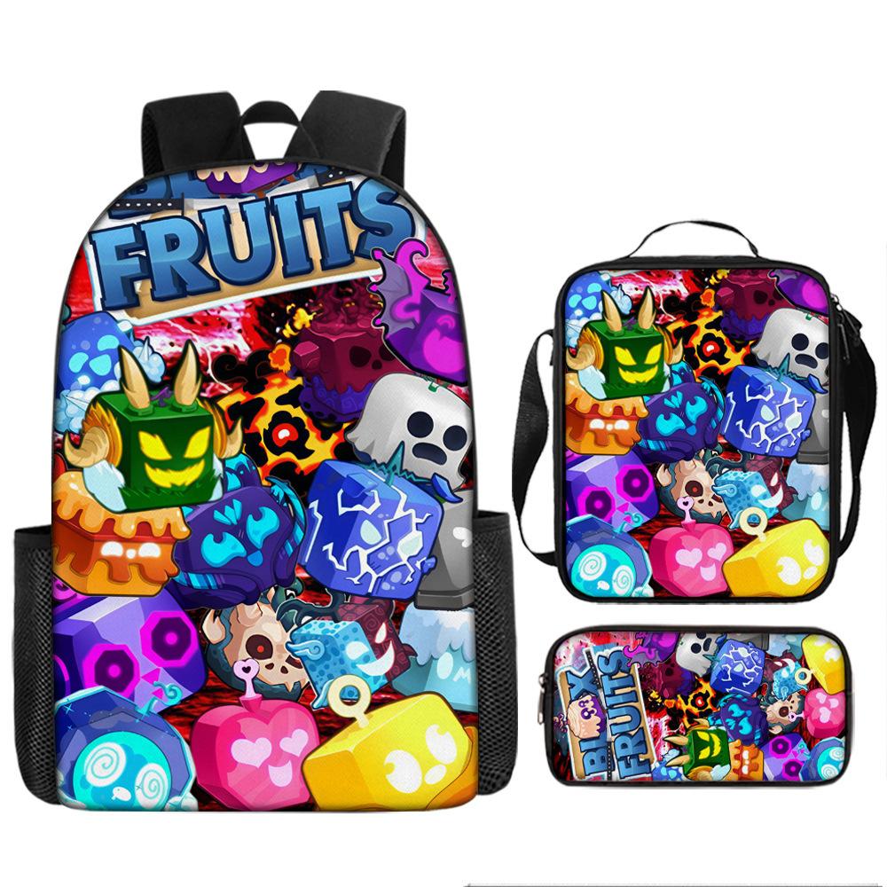 Blox Fruits Sac à dos pour école primaire et secondaire Sac à dos pour enfants Sac à dos grande capacité Sacoche Trousse schoolbag