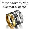 Fashion Ring Men Women Titanium Steel Black  for Women Wedding Rings  Width 6mm Custom Engraved Name