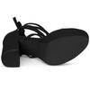 Allegra K Transparente Schnürsandalen mit Plateau-Blockabsatz, Damen, Schwarz, Größe 27.0cm