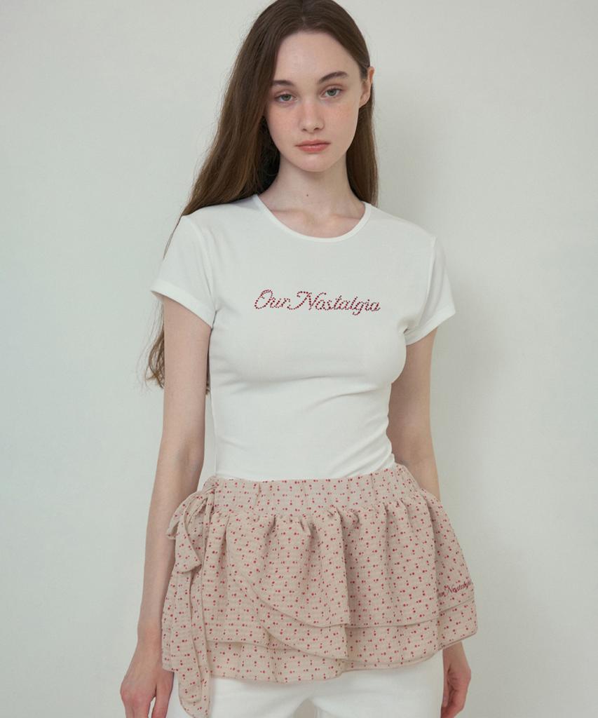 Aueonoseuteljia Embo Dot Shirring Skirt_Beige(O25-Sk08)