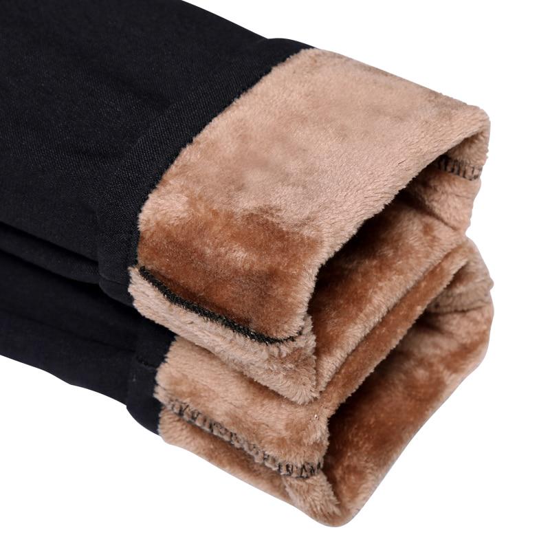 Winter Men 'S Warm Slim Casual Pants Thickening Fleece Skinny Stretch Trousers Black Gray Male Brand Clothes