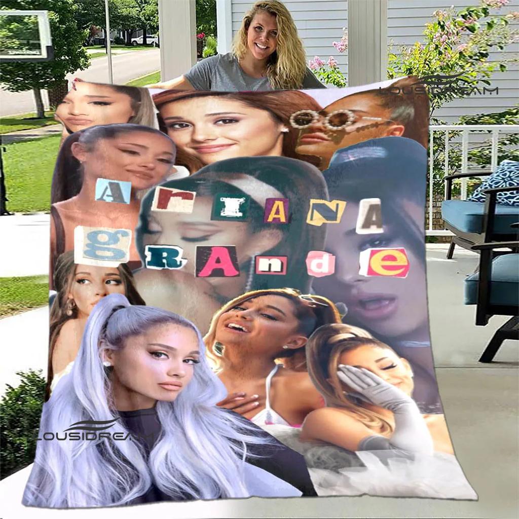 Singer Ariana grande printed blanket Flange Warm blanket soft and comfortable blankets bed linings cubre cama birthday gift