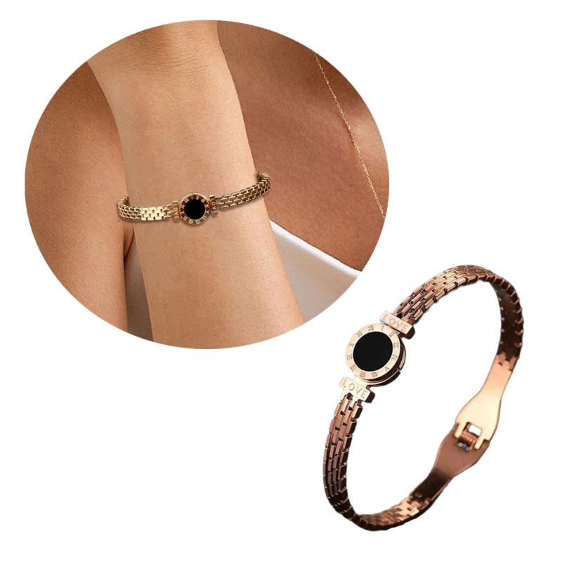 Unique Roman Letter Bangle Fashionable Engraved Love Wristband Handmade Gift for Her Trendy Women Wrist Accessories