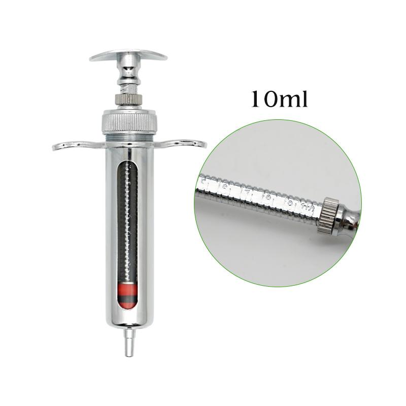 Animal Veterinary Syringes Metal Stainless Steel Syringe for Pig Cattle Sheep Injector Vet Tools livestock Medicine Feeder