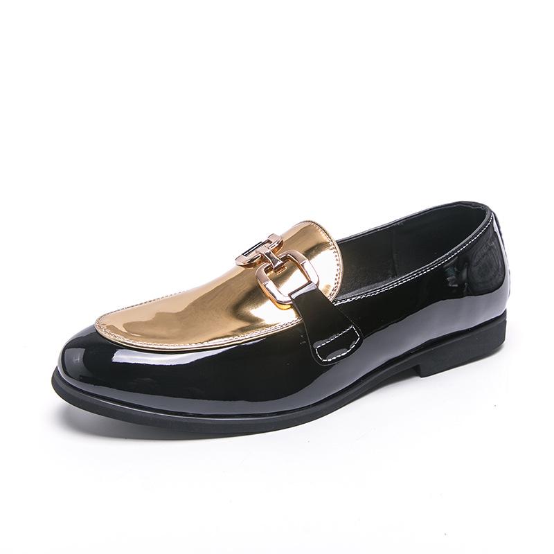 Men s Patent Leather Horsebit Loafers: Shiny, Slip-On, Casual Driving Shoes, British Style. 39
