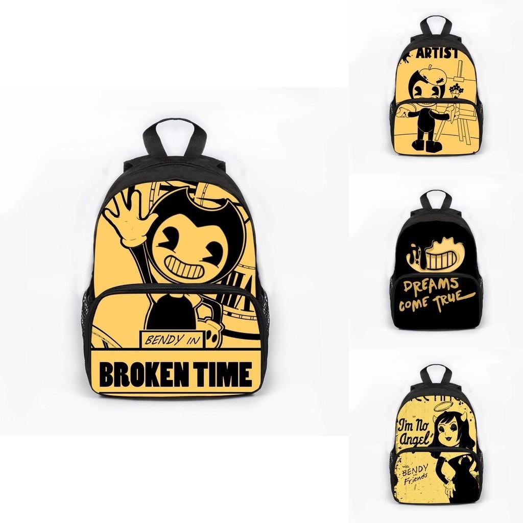 Bendy And The Ink Machine Cartoon Game School Backpack With Adjustable Padded Straps For Kids