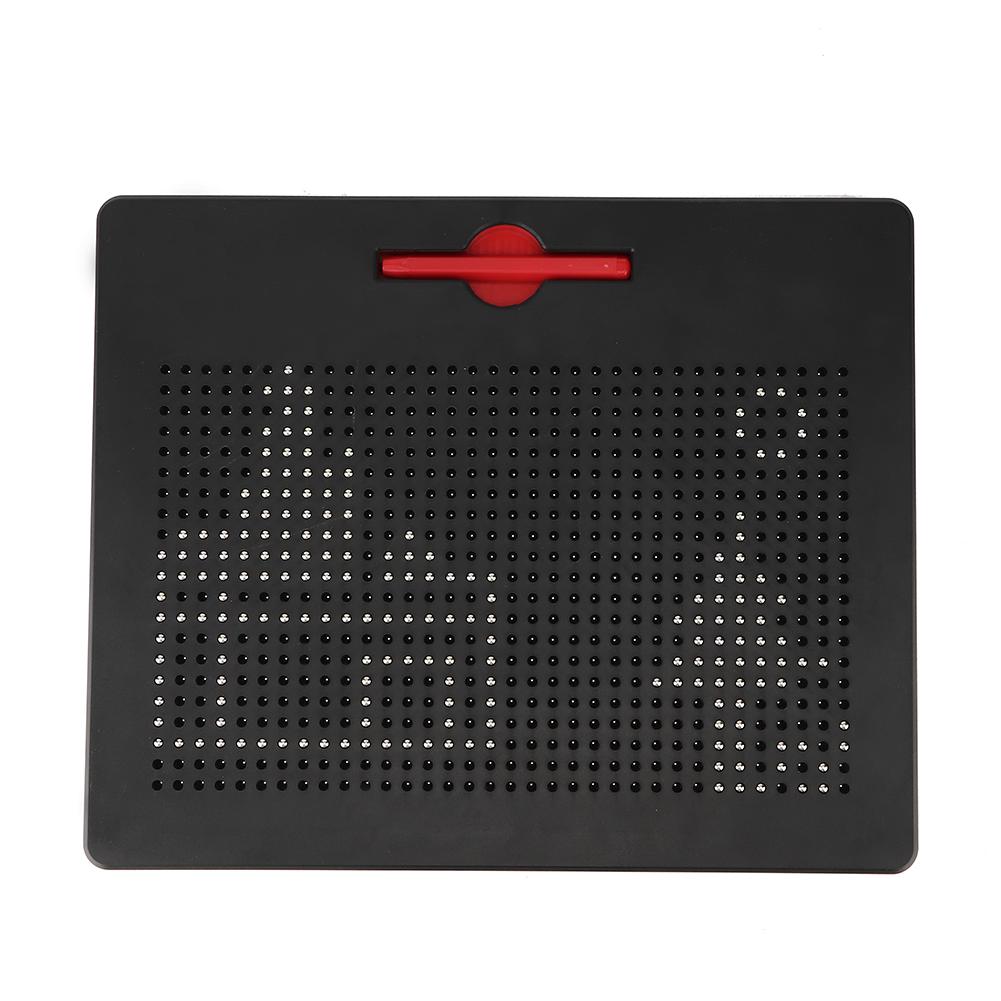 714pcs Magnetic Beads Drawing Writing Pad Sketch Board with Pen Kids Educational Toys (Red)