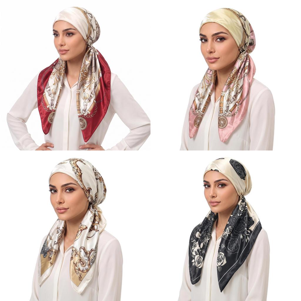 Bandana Sciarpa per Capelli in Poliestere con Stampa Floreale e Design Traspirante per Donna
