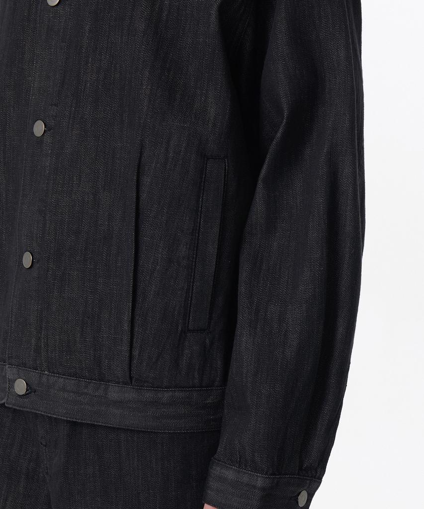 Musinsa Standard Linen-Like Minimal Denim Trucker Jacket [Raw Black]