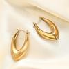 Retro V-Shaped Stainless Steel Hoop Earrings