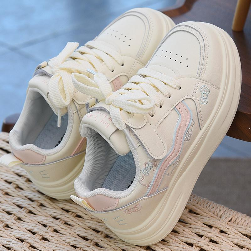

Girls Kids Non-Slip Soft Sole White Skate Shoes - 2026 Spring/Autumn Casual Footwear Size 35 (22.0 cm)