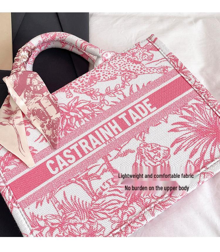 2025 Women's Large Capacity Fashion Tote: Simple Print Handbag & Souvenir Shopping Bag