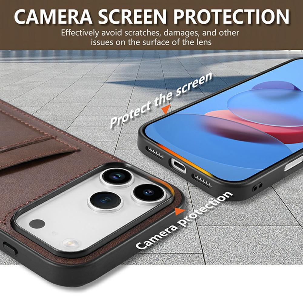 AZNS K1 Series For iPhone 17 Pro Case Calf Texture Anti-Drop PU+TPU Phone Cover