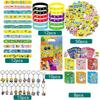 SpongeBob Theme Birthday Party Favor Supplies Keychain Sticker Slap Bracelets for Goodie Bag Fillers Classroom Reward Prizes