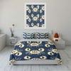 Crab Pattern Blue Background Bedding Duvet Cover Set Duvet Cover Pillowcases  (1*Duvet Cover 2*Pillowcases, Without Duvet Insert)