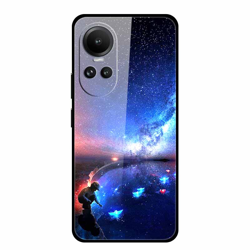 Tempered Glass Case For Oppo Reno10 Pro Cover Reno 10 5G Fashion Hard Back Cover for Oppo Reno 10 Pro 5G Reno105G Case Lion Capa