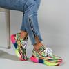 Large Size Sneakers Colorful Striped Lace Up Round Toe Sports Single Shoes Rainbow Bottom Sneakers