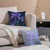 Elegant Natural Beautiful Flowers Iris Cushion Cover Linen Pillowcase Soft For Sofa Bed Home Room Decor