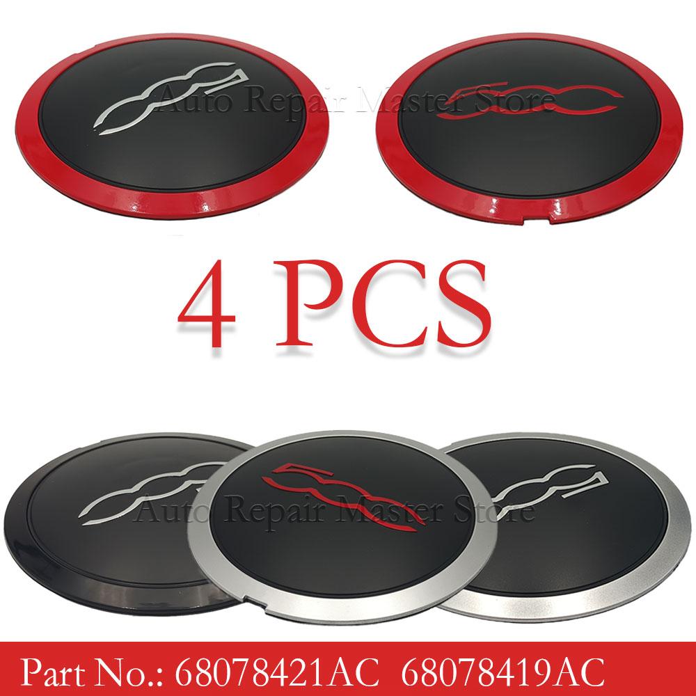 51884863 68078419AC 68078421AC 4 STÜCK 133mm Radkappe Radnabendeckel Set Staubschutz Radnabenkappe Ersatz für Fiat 500