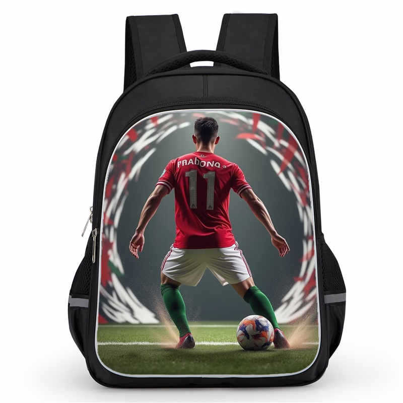 Cr7 Rucksack Hochauflösender Druck Große Kapazität Multifunktion Reißverschluss Oxford Rückenschutz Leichter Rucksack