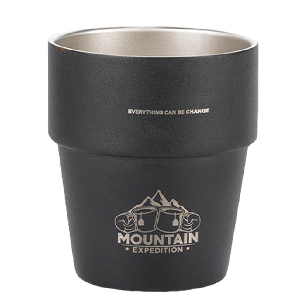 Creative Stainless Steel Vacuum cup Beer Mug 300ml Outdoor Camping Coffee Mug Insulated Tumbler Reusable Travel Mug for Camping чёрный