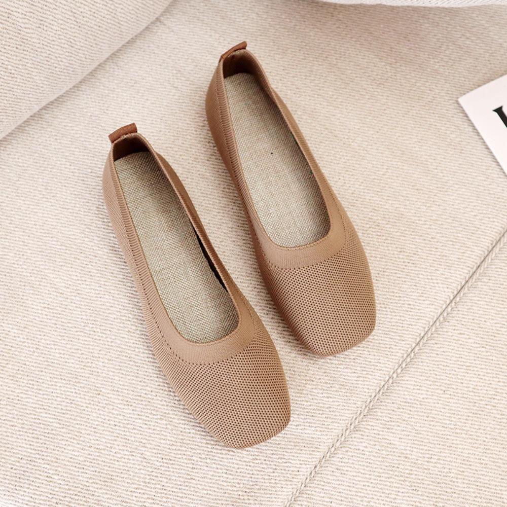 Fashion Single Shoe Women's 2025 Spring New Knitted Lazy One Foot Flat Women's Shoes Casual Grandma Shoes Mary Jane Shoes Pumps