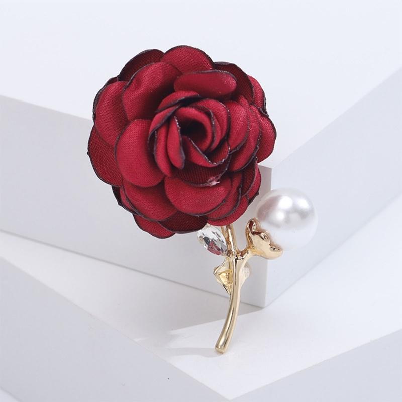 Women 3D Floral Brooch Lapel Pin Ladies Shawl Brooch Pin Clothing Jewelry Accessory for Wedding and Event Outfit
