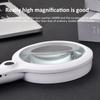 Handheld Magnifier 10/15/30x Usb Rechargeable Illuminated Magnifying Glass With 3 Light Modes For Reading Repair