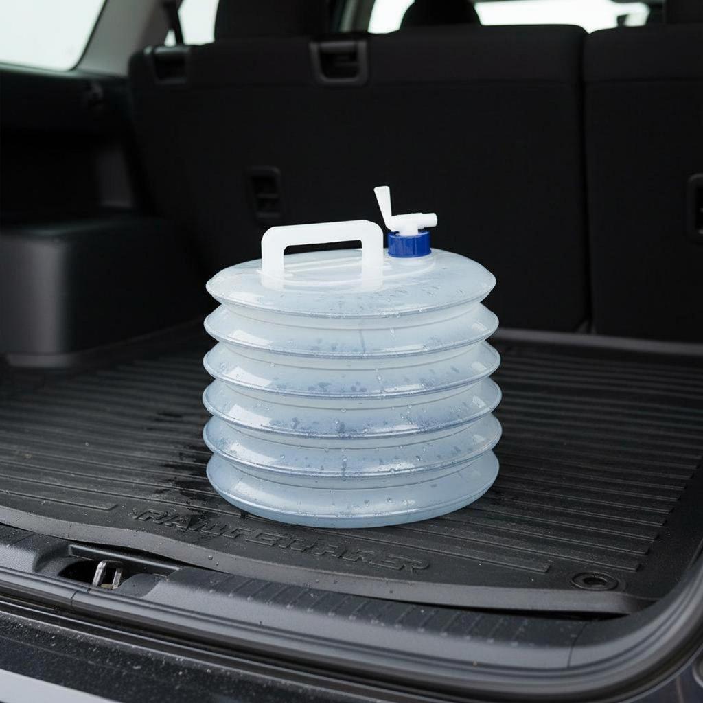 Tragbarer Wassertank mit großem Fassungsvermögen, faltbar, mit Hahnen, Outdoor-Ausrüstung für Camper,